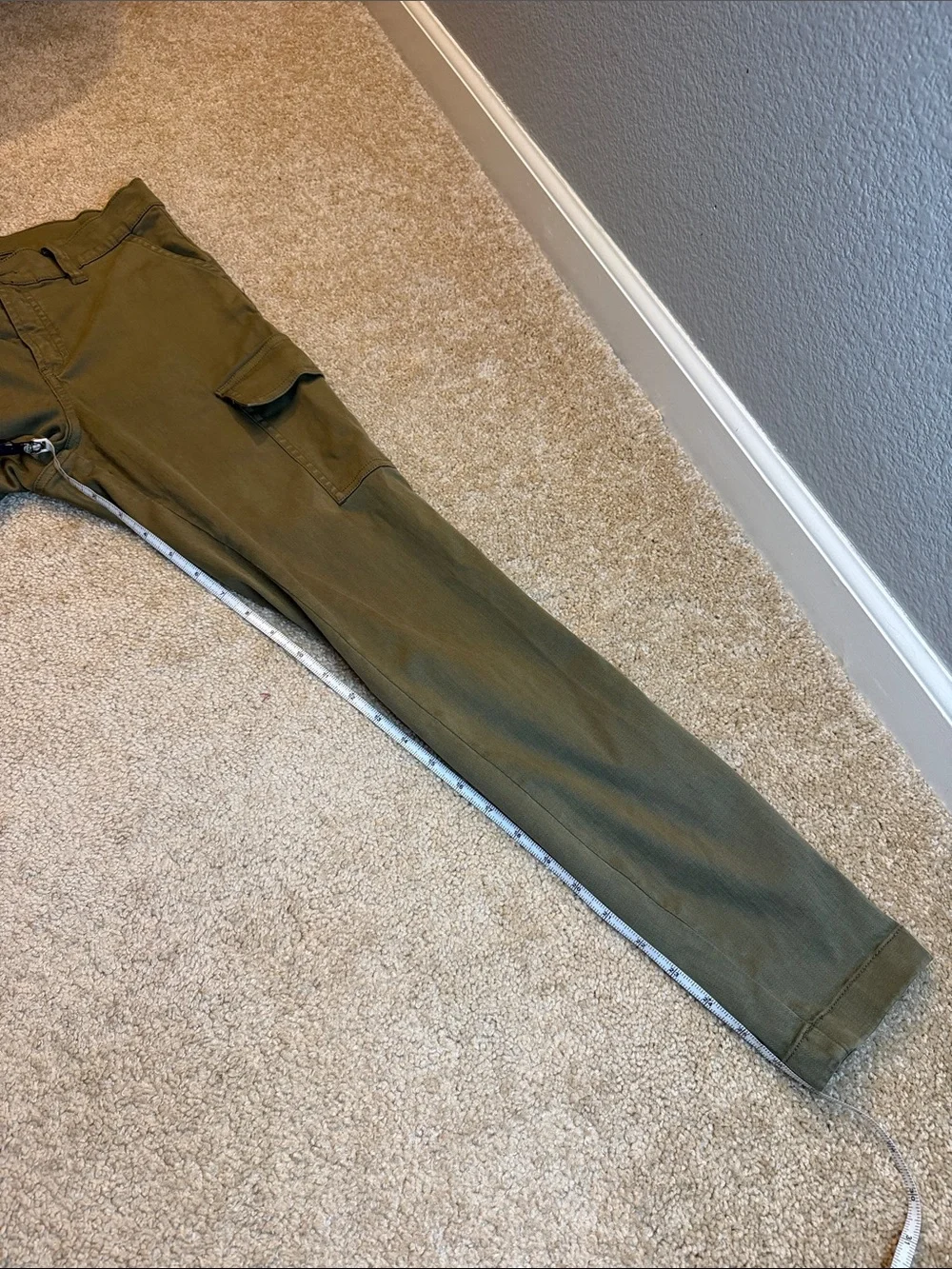 J. Crew High Rise Skinny Washed Cargo Pant Olive Cotton Utility Trousers Size 26